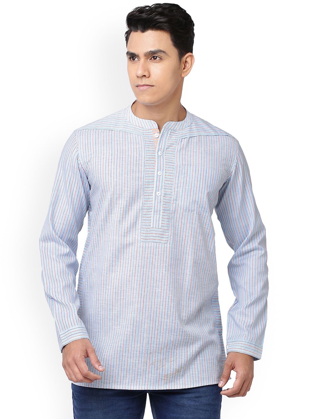 

ARCHATTIRE Men Thread Work Kurta, Blue