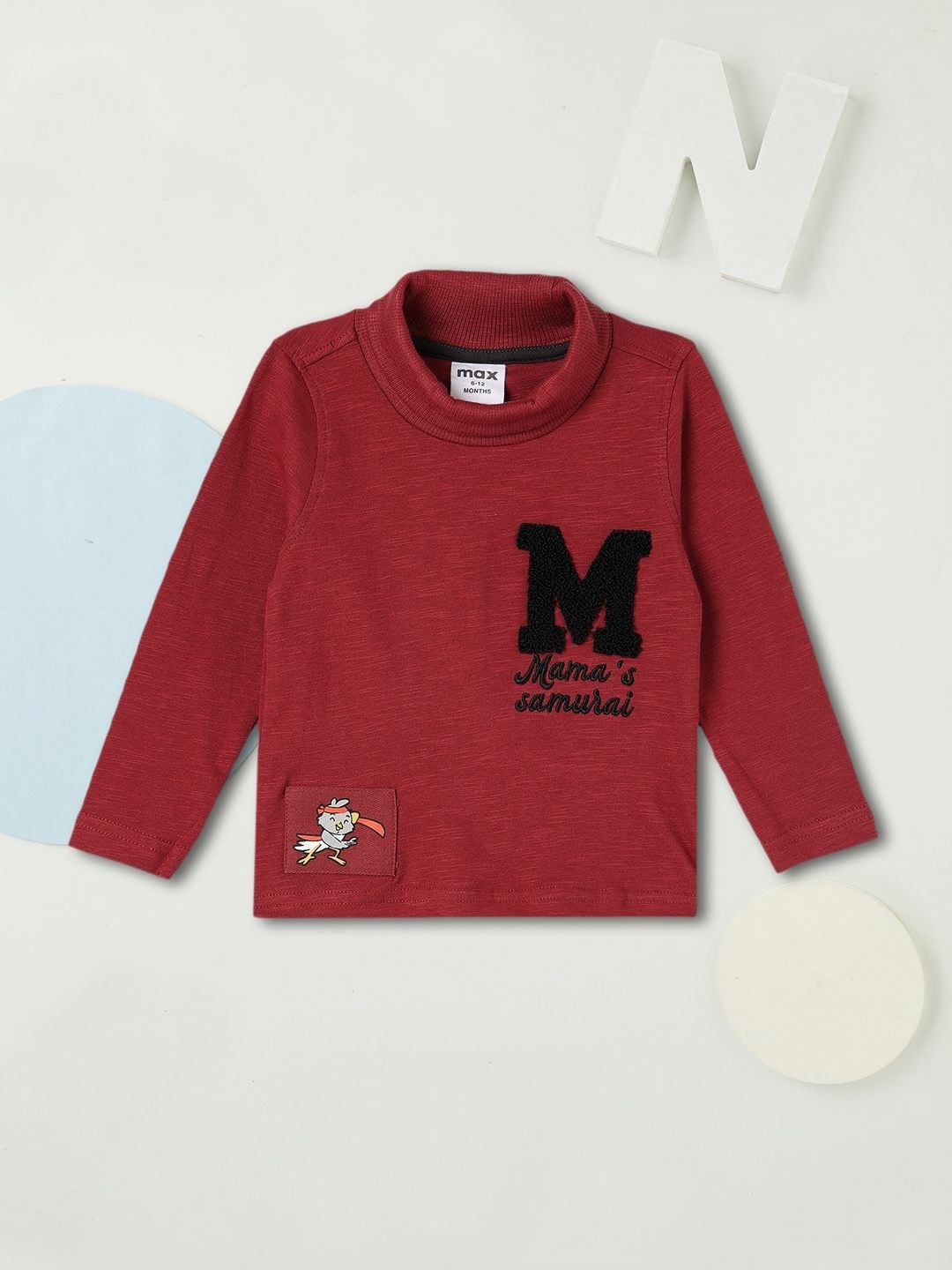 

max Boys Applique T-shirt, Maroon