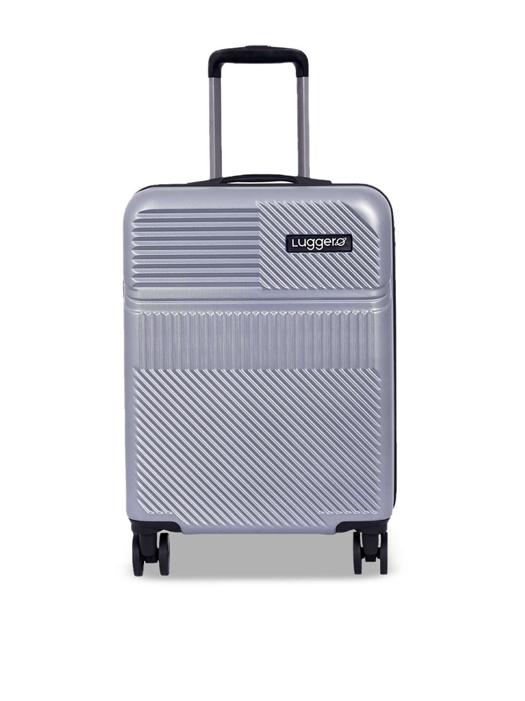 

Luggero Unisex Textured Hard-Sided Cabin Trolley Bag, Silver