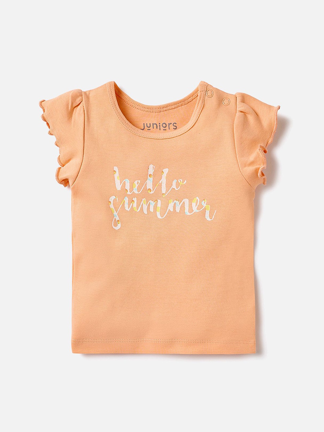 

Juniors by Babyshop Infant Girls Printed Pure Cotton Top with Trouser, Orange