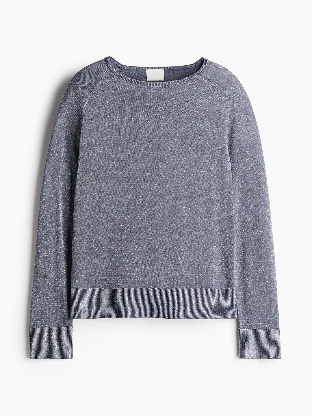 

H&M Women Loose Fit Glittery Jumper Sweater, Blue