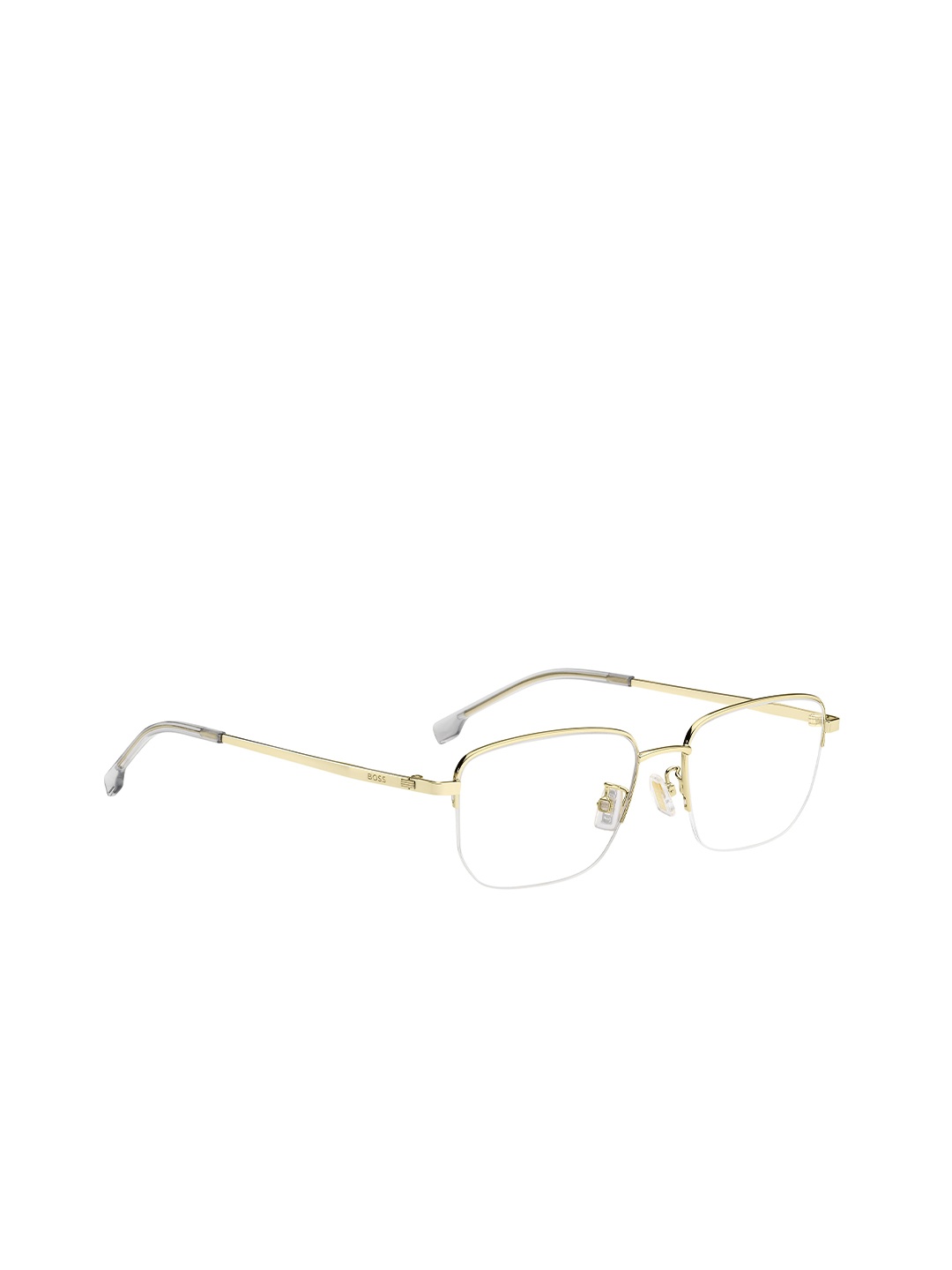 

HUGO Men Half Rim Square Frames, Gold