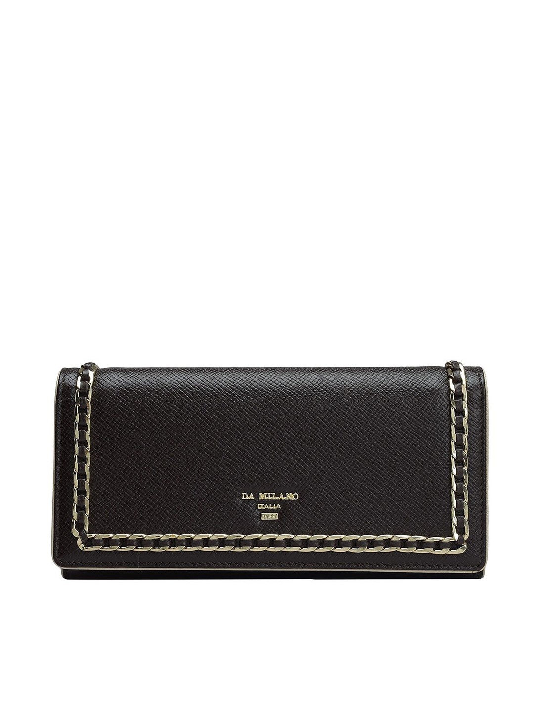 

Da Milano Women Textured Leather Envelope, Brown