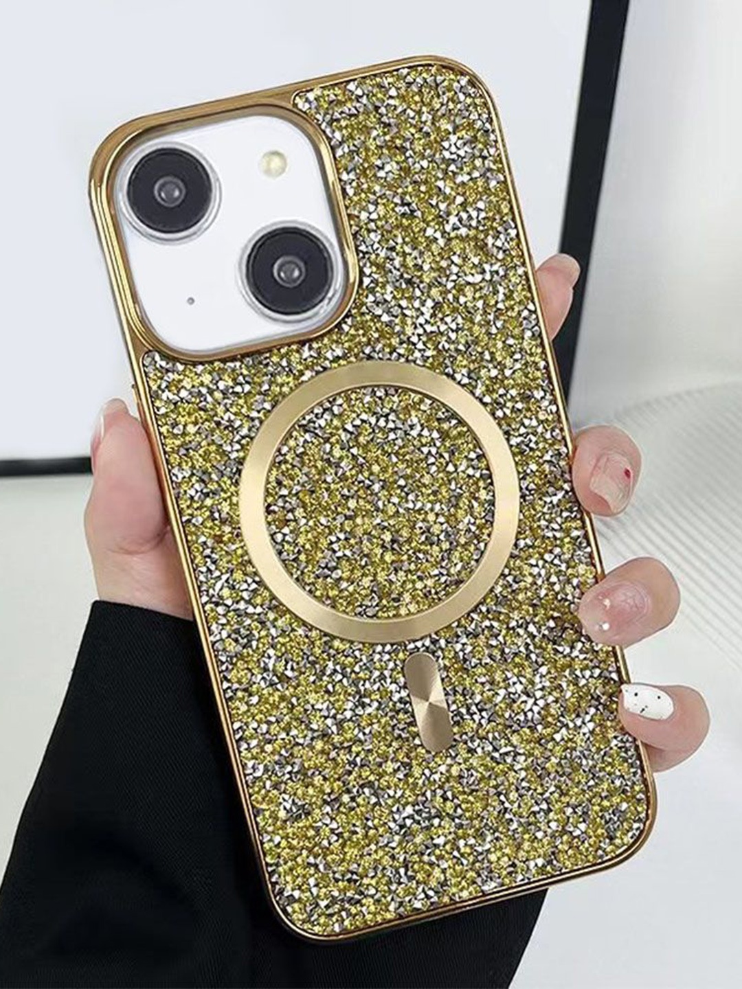 

Luxury Kase Solid Printed iPhone 13 Back Case Mobile Accessories, Gold