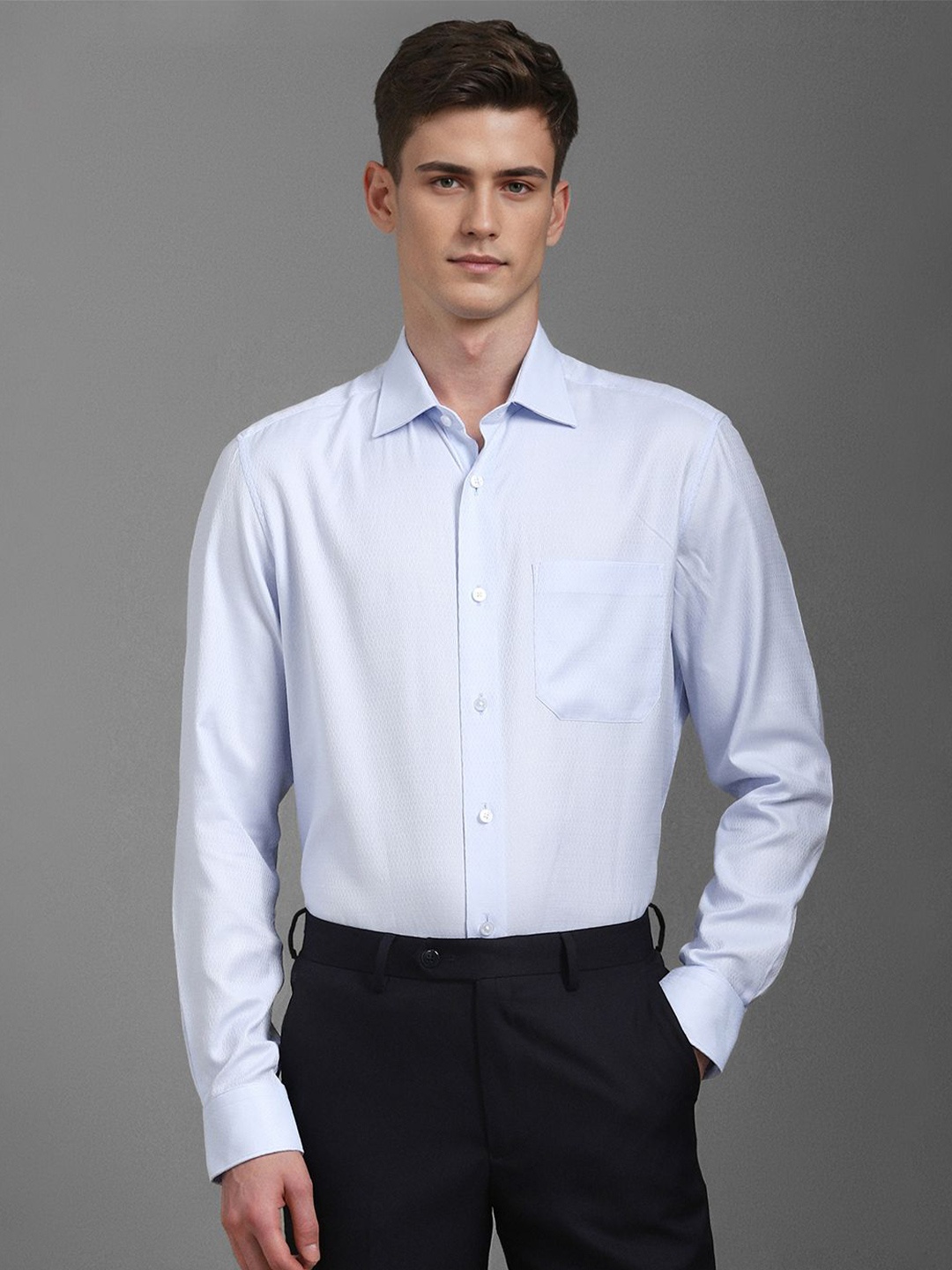 

Louis Philippe Men Classic Opaque Formal Shirt, Blue