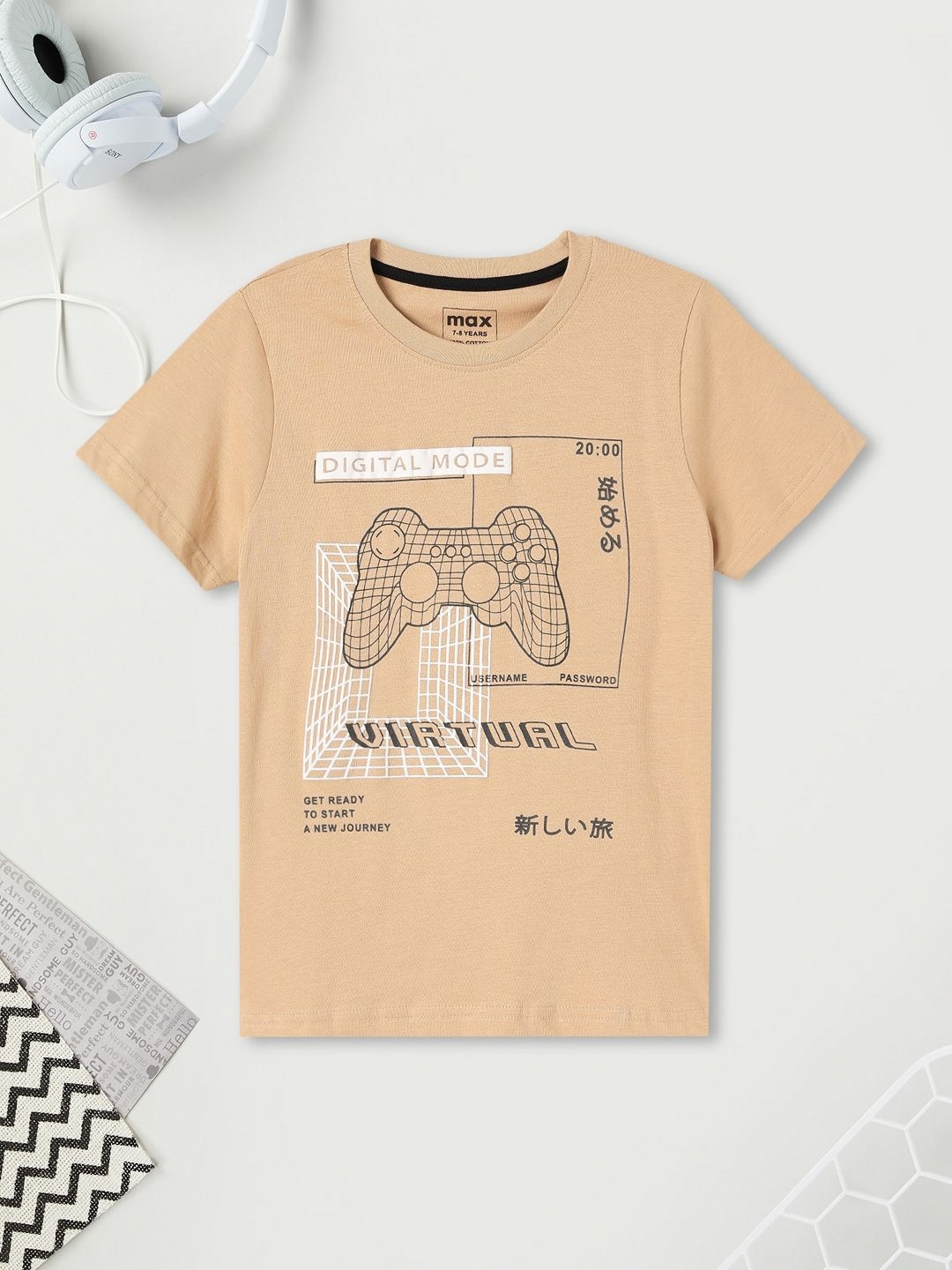 

max Boys Printed T-shirt, Yellow