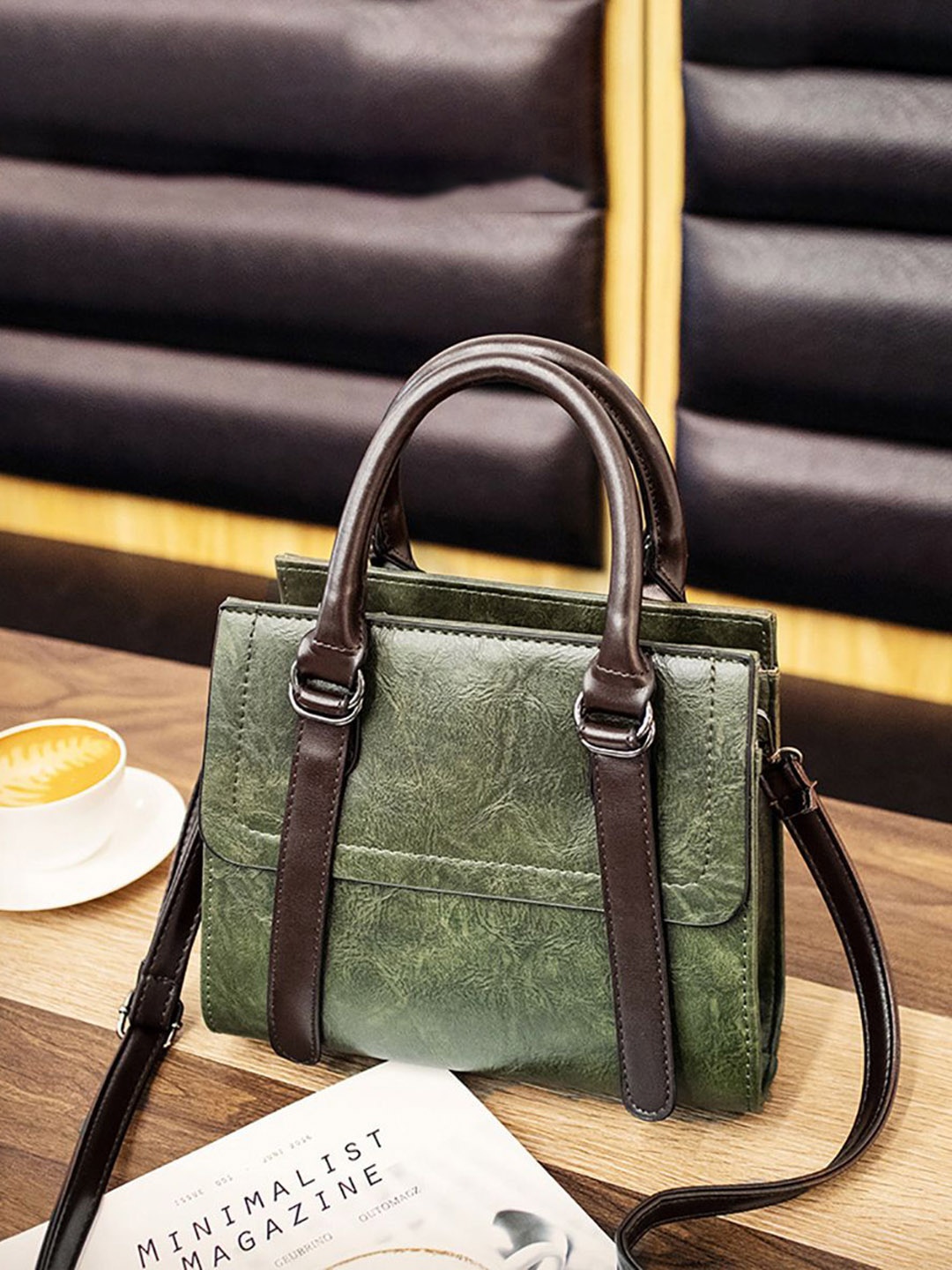 

StyleCast x Revolte PU Structured Handheld Bag, Green