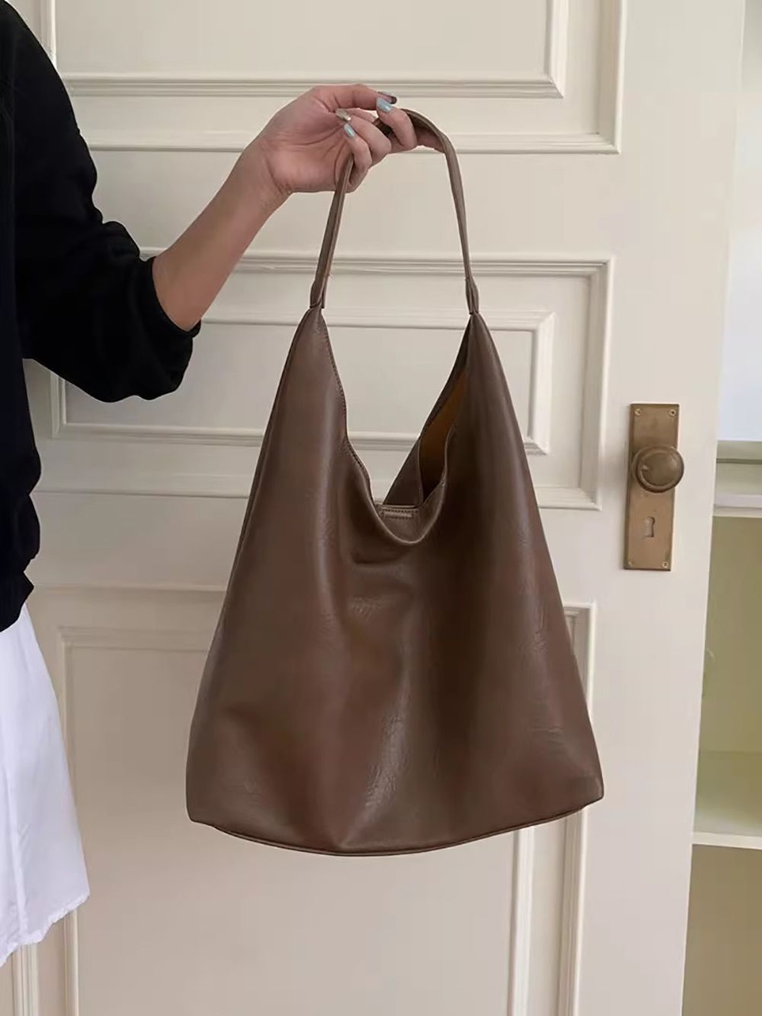 

StyleCast x Revolte Bucket Shoulder Bag, Brown