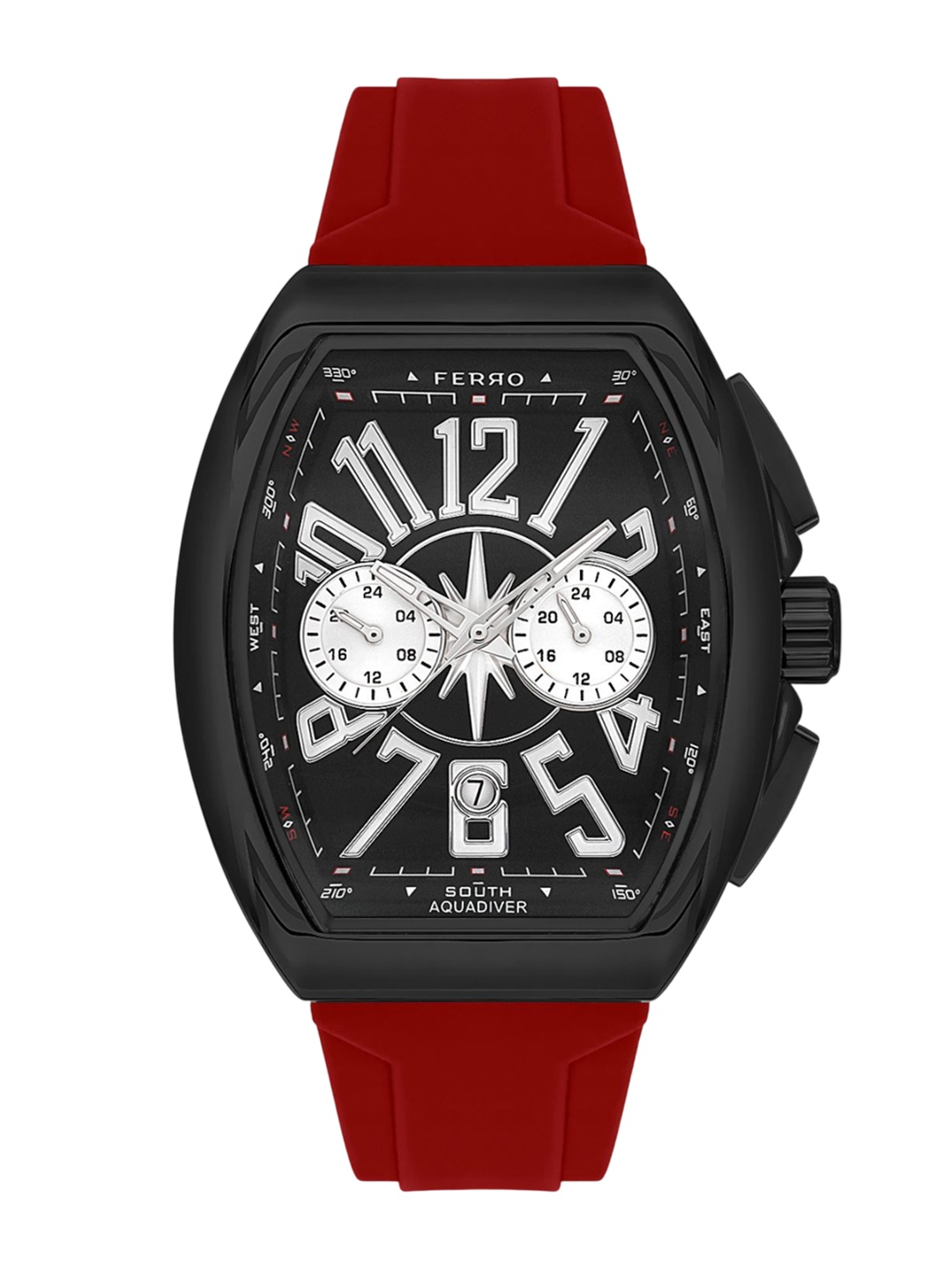 

Ferro Men Brass Dial & Straps Analogue Watch FM11444D-ZK, Black
