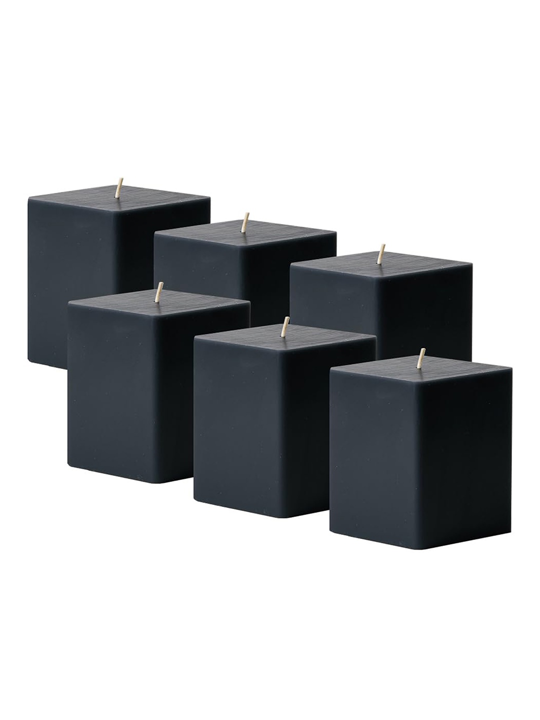 

atorakushon Black 6 Pieces Jasmine Scented Square Pillar Candles