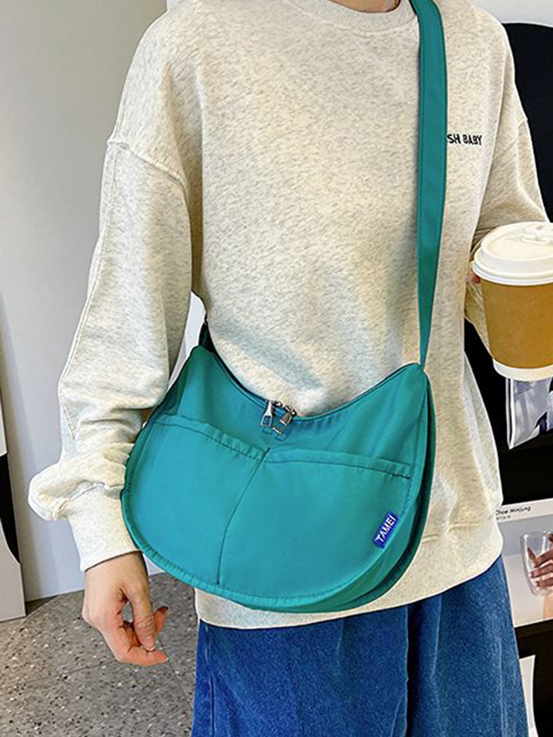 

StyleCast x Revolte Half Moon Hobo Bag, Blue