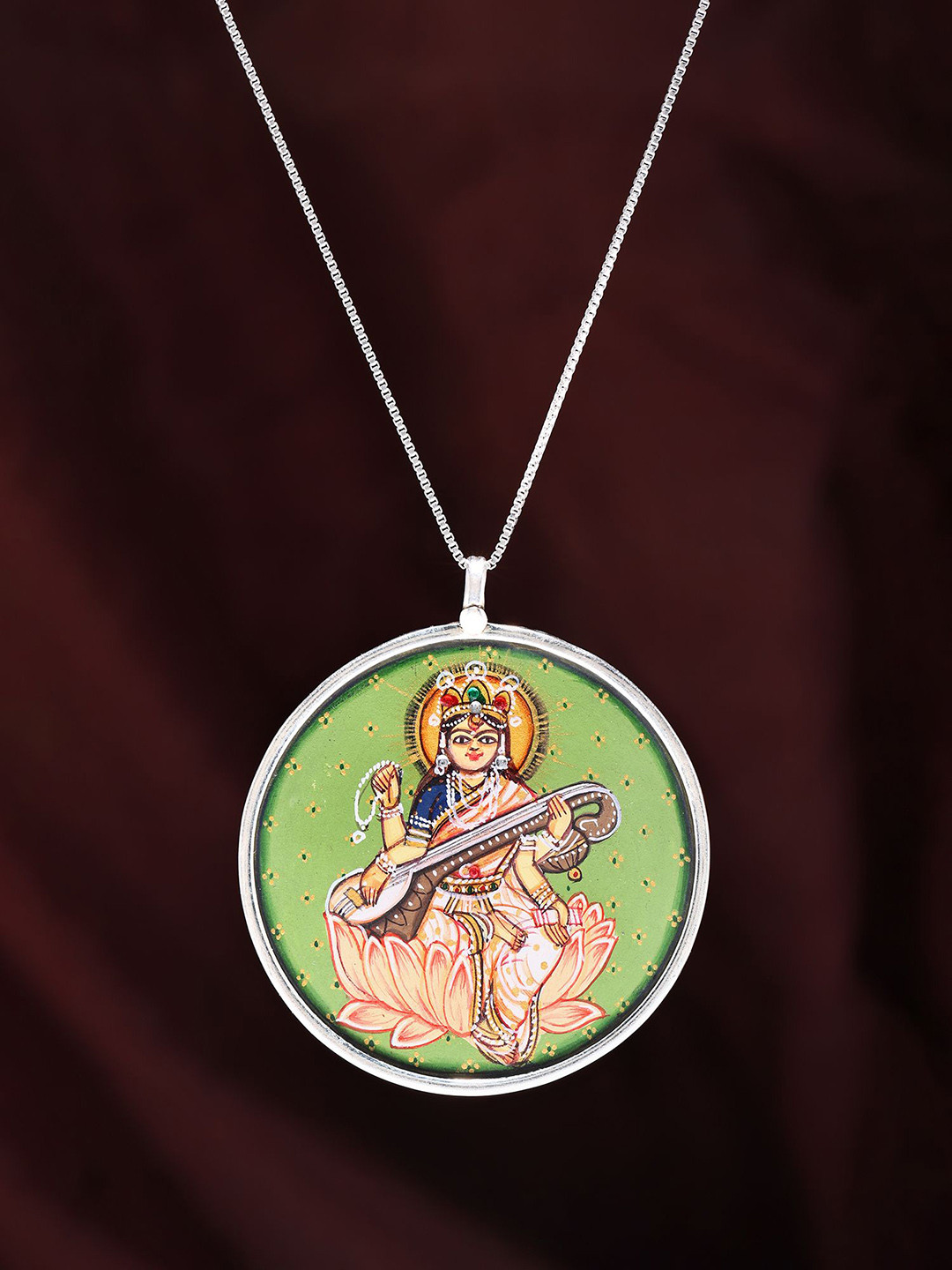 

Exotic India Circular Pendants, Green