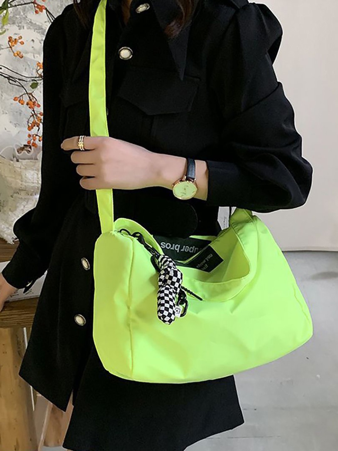 

StyleCast x Revolte Shopper Handheld Bag with Applique, Green