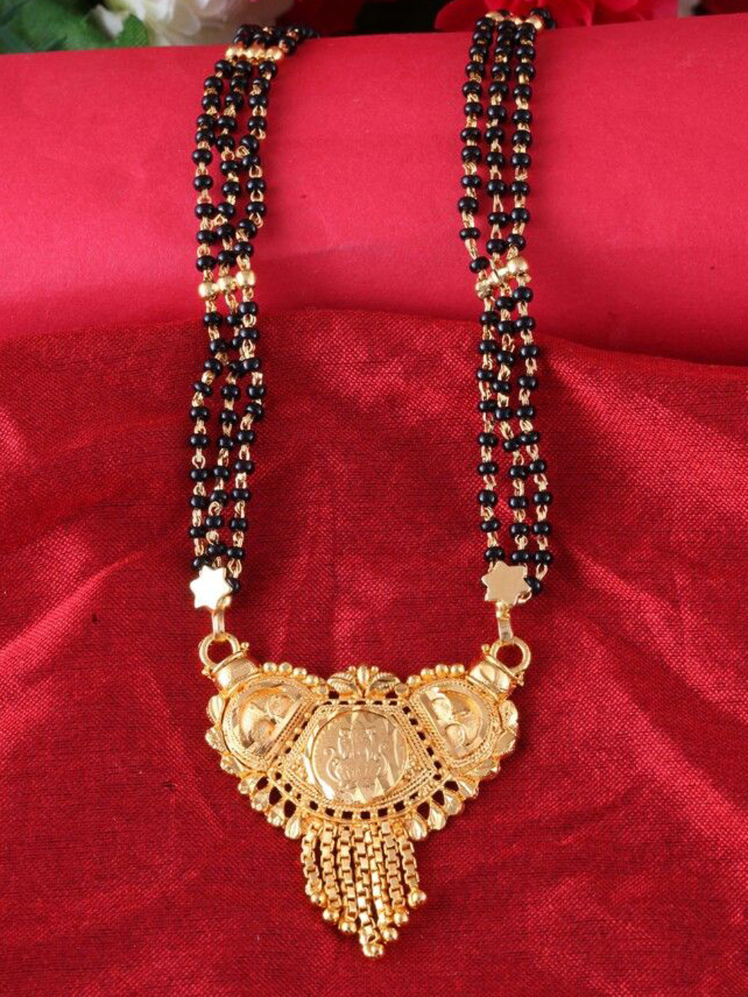 

DIVASTRI One Gram Gold-Plated Beaded Mangalsutra