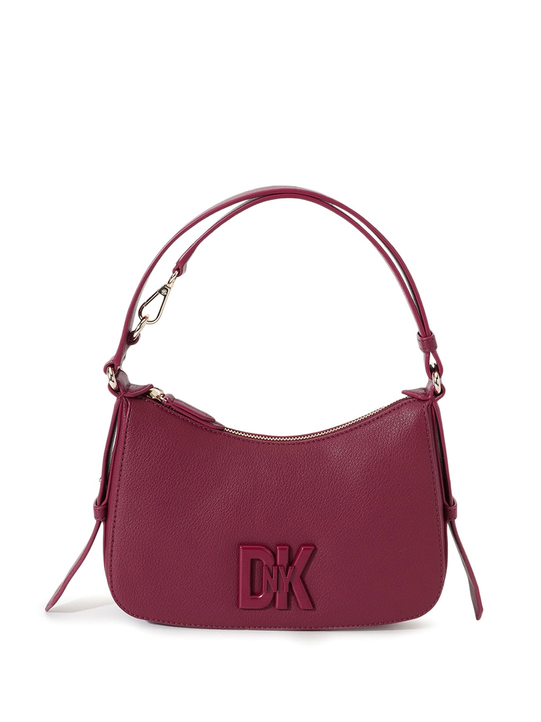 

DKNY PU Structured Handheld Bag with Cut Work, Burgundy