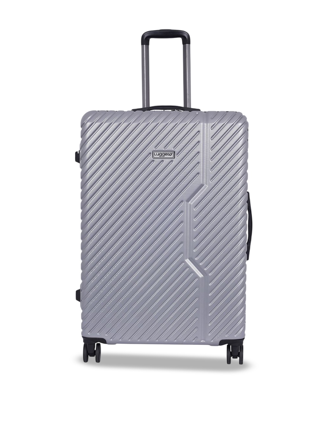 

Luggero Unisex Textured Hard-Sided Large Trolley Bag, Silver