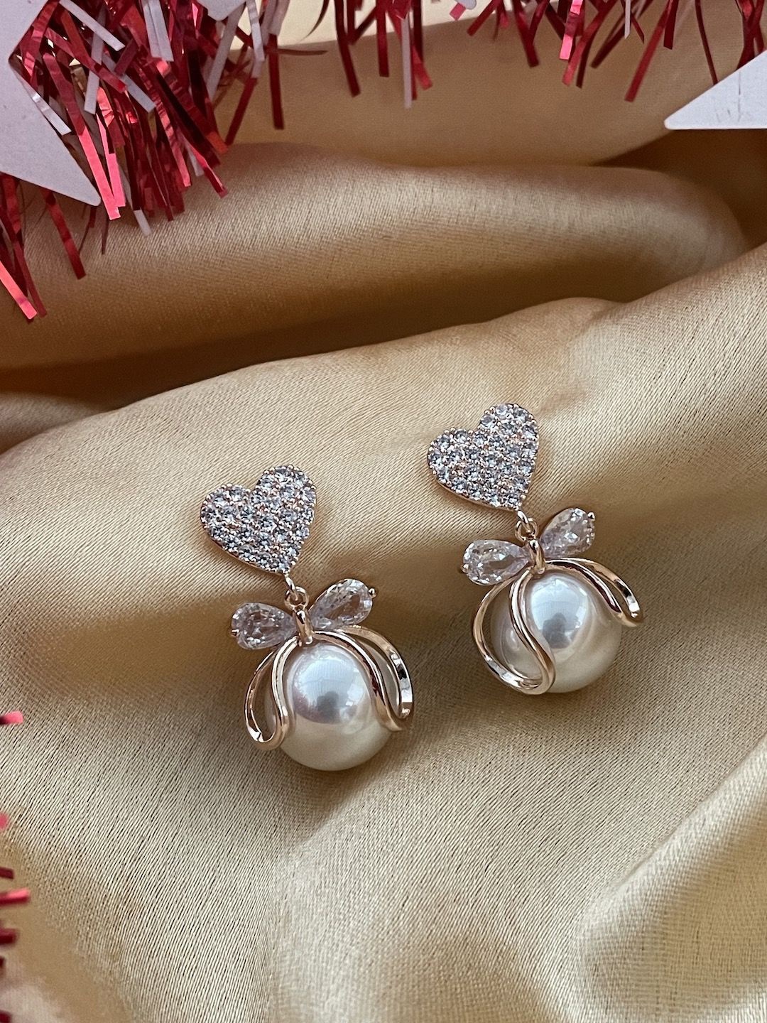 

Digital Dress Room Rose Gold Plated AD Studded Classic Drop Earrings