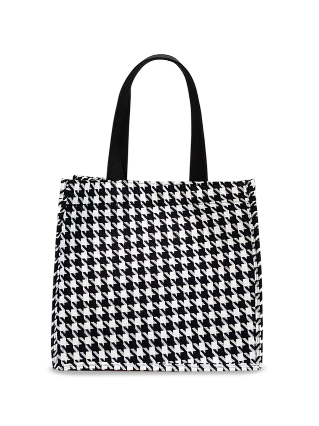 

StyleCast x Revolte Checked Shopper Handheld Bag with, Black