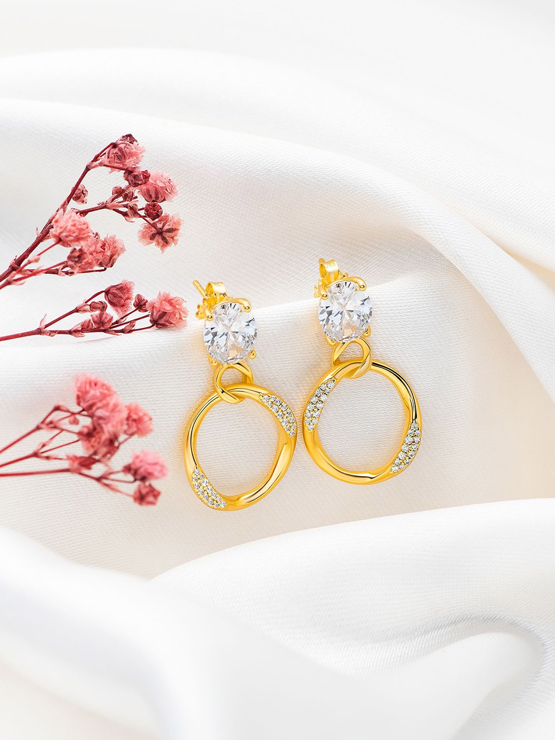 

SILBERRY Contemporary Drop Earrings, Gold