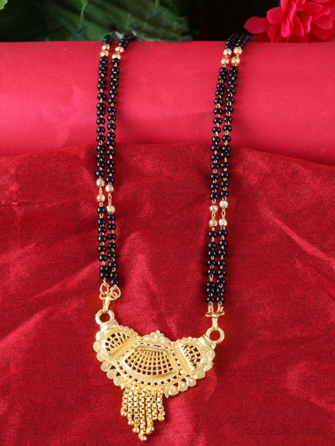 

DIVASTRI One Gram Gold-Plated Beaded Mangalsutra