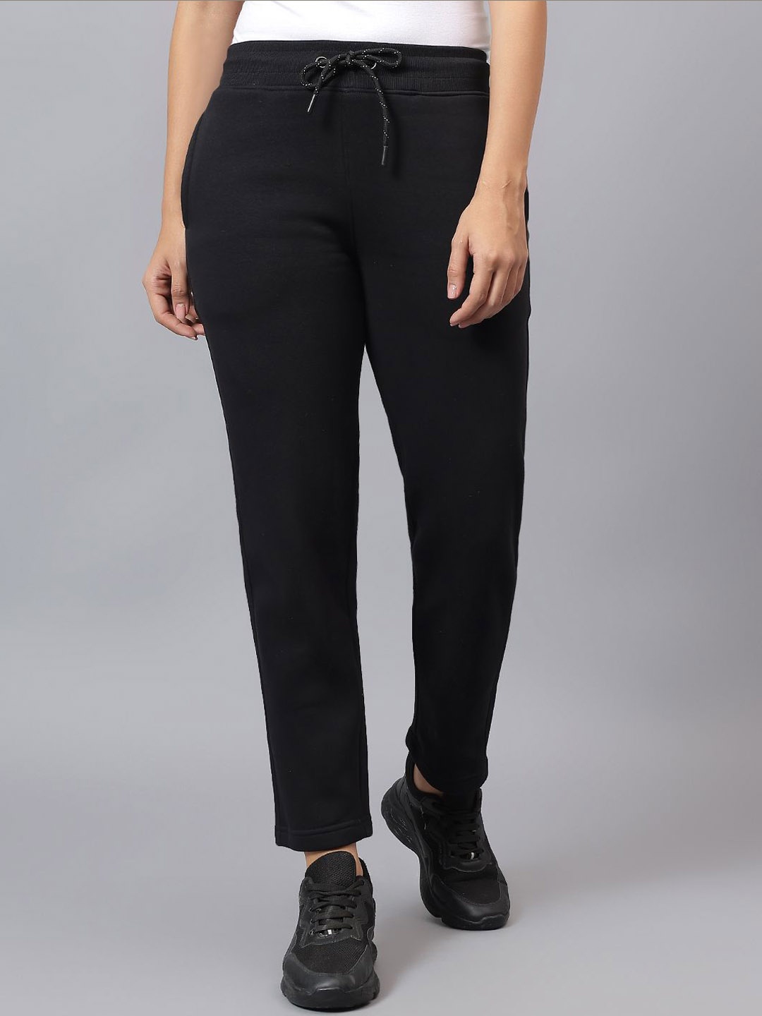 

Cantabil Women Mid-Rise Track Pant, Black