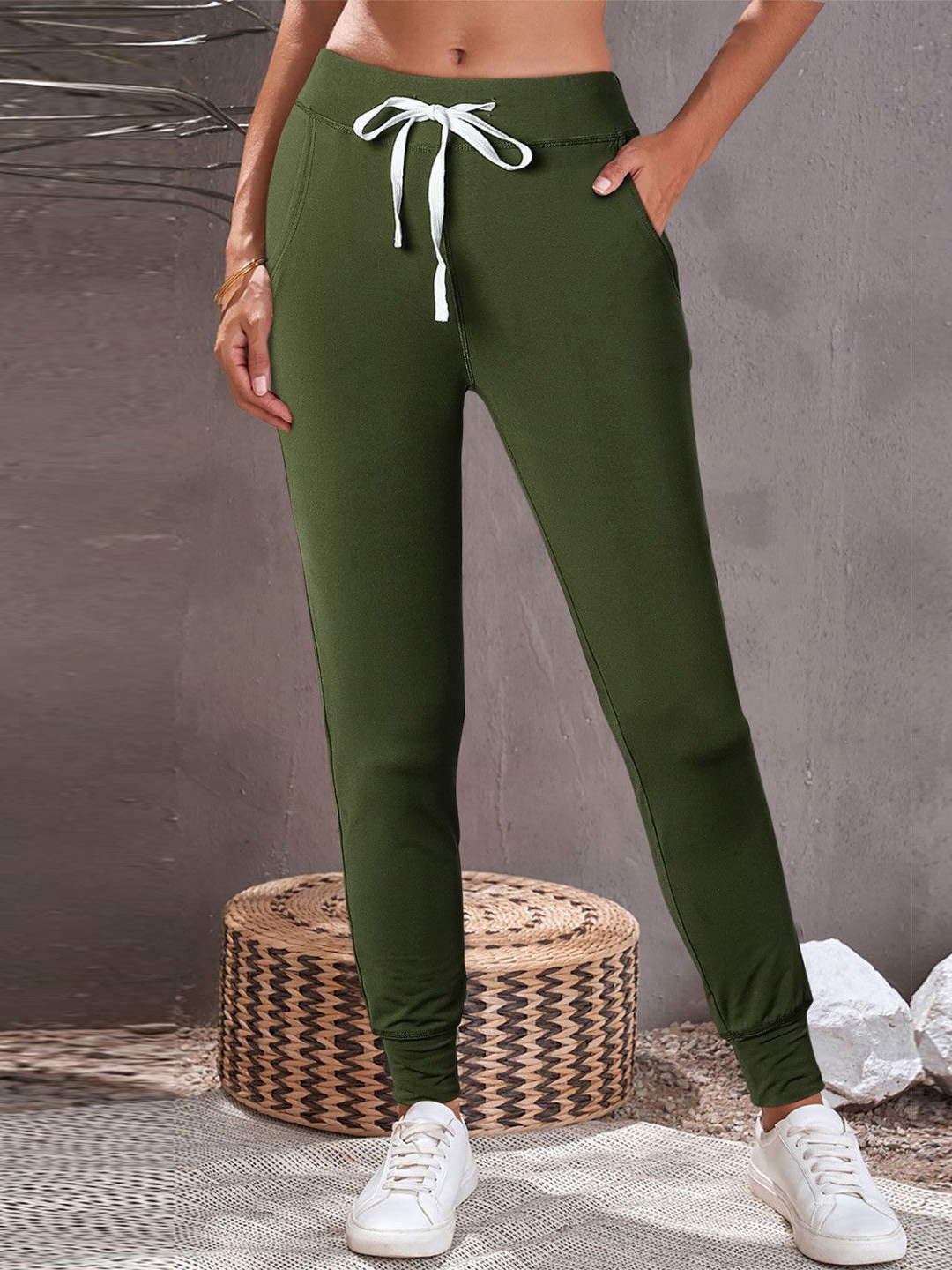 

StyleCast Women Solid Regular Fit Joggers Trousers, Olive