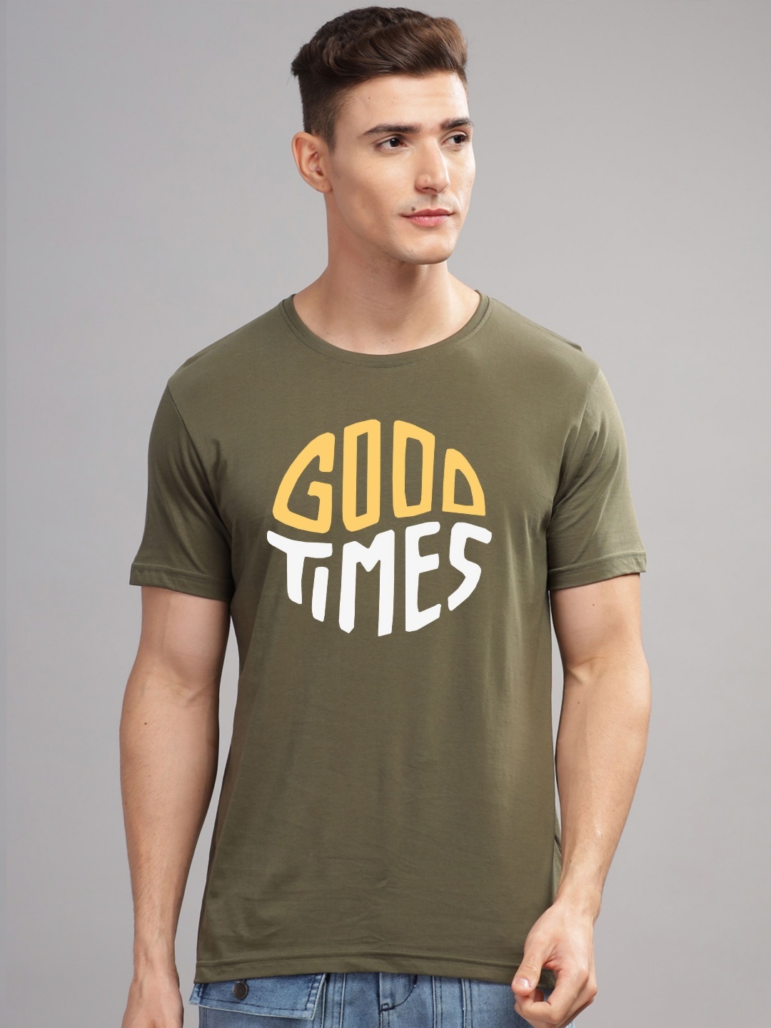 

ADRO Men Printed T-shirt, Olive