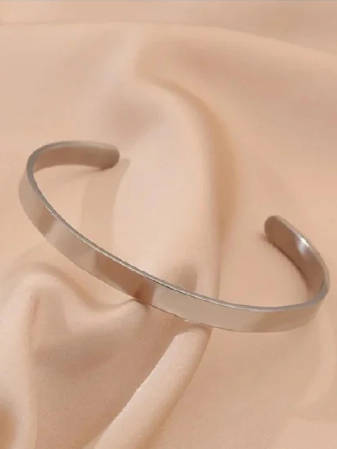 

RUHI COLLECTION Unisex Rhodium-Plated Cuff Bracelet, Silver