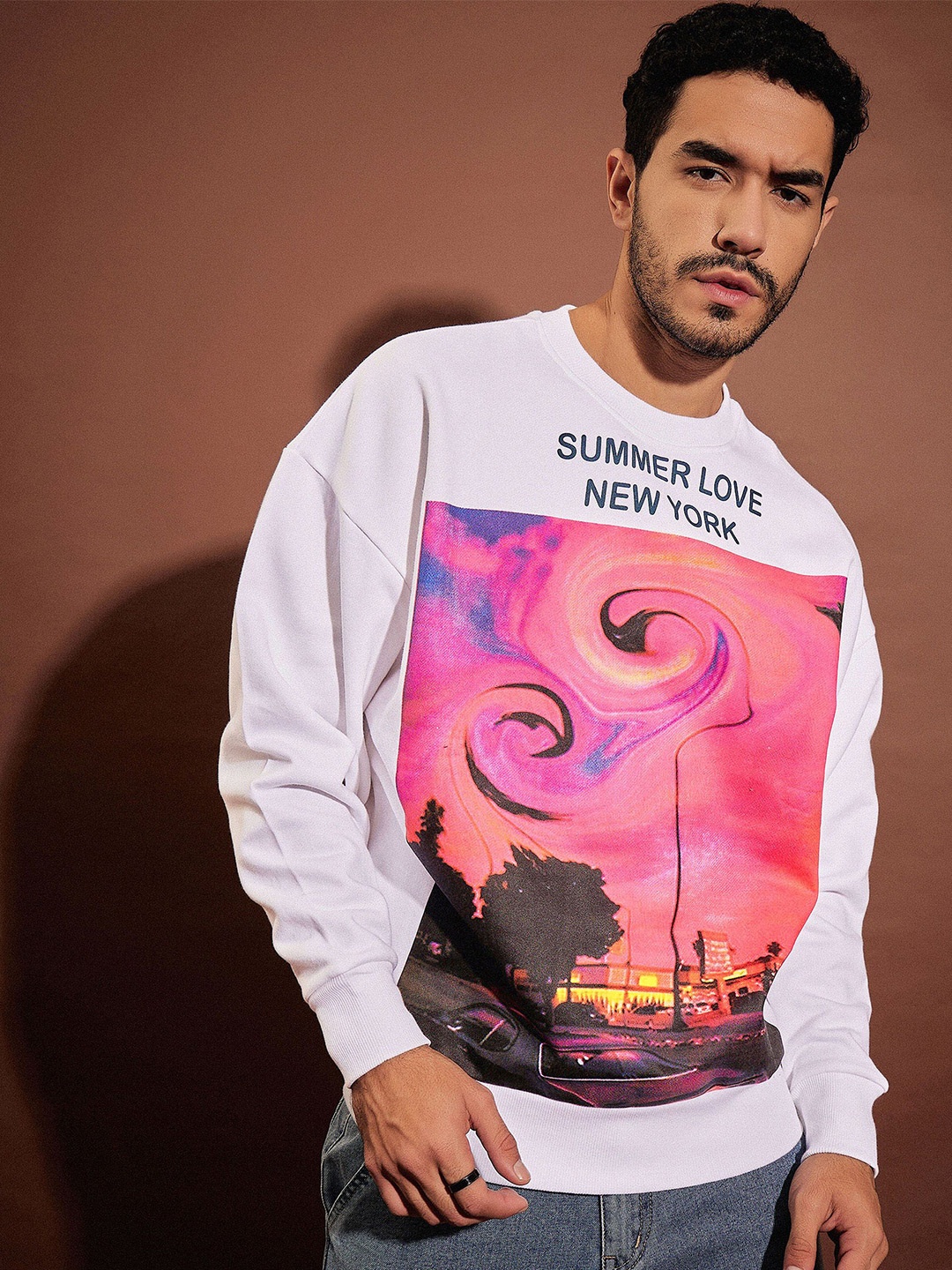 

MASCLN SASSAFRAS Men Printed Sweatshirt, White