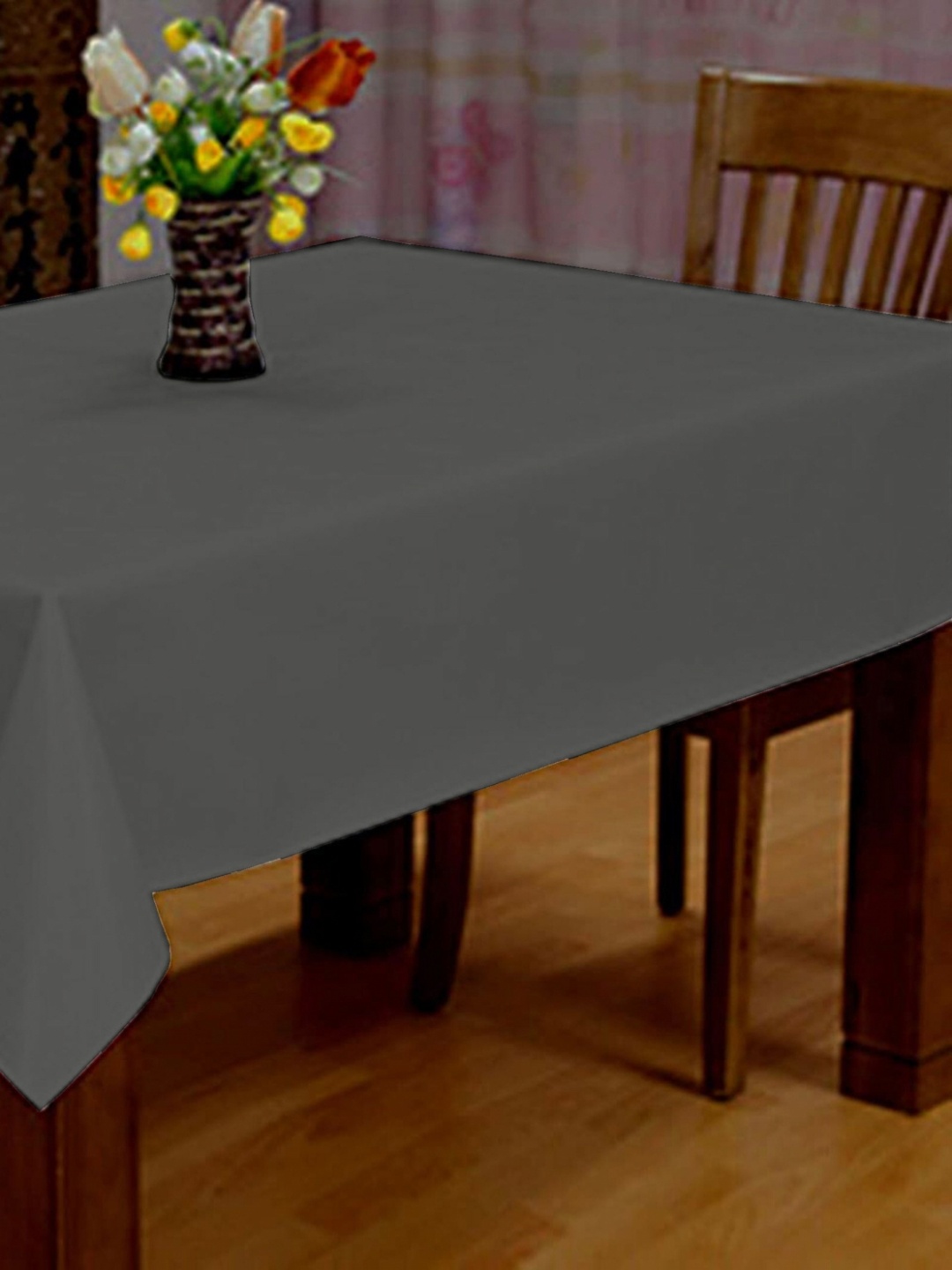 

Lushomes Grey Cotton 4-Seater Table Cover
