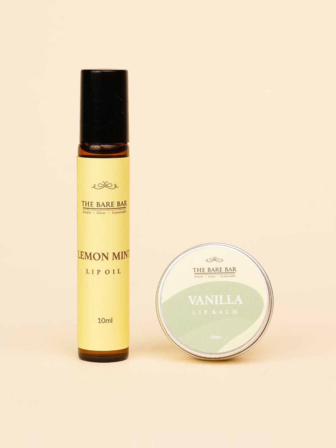 

The Bare Bar Set Of 2 Vanilla & Lemon Mint Lip Oil Balm - 10 g Each, Na