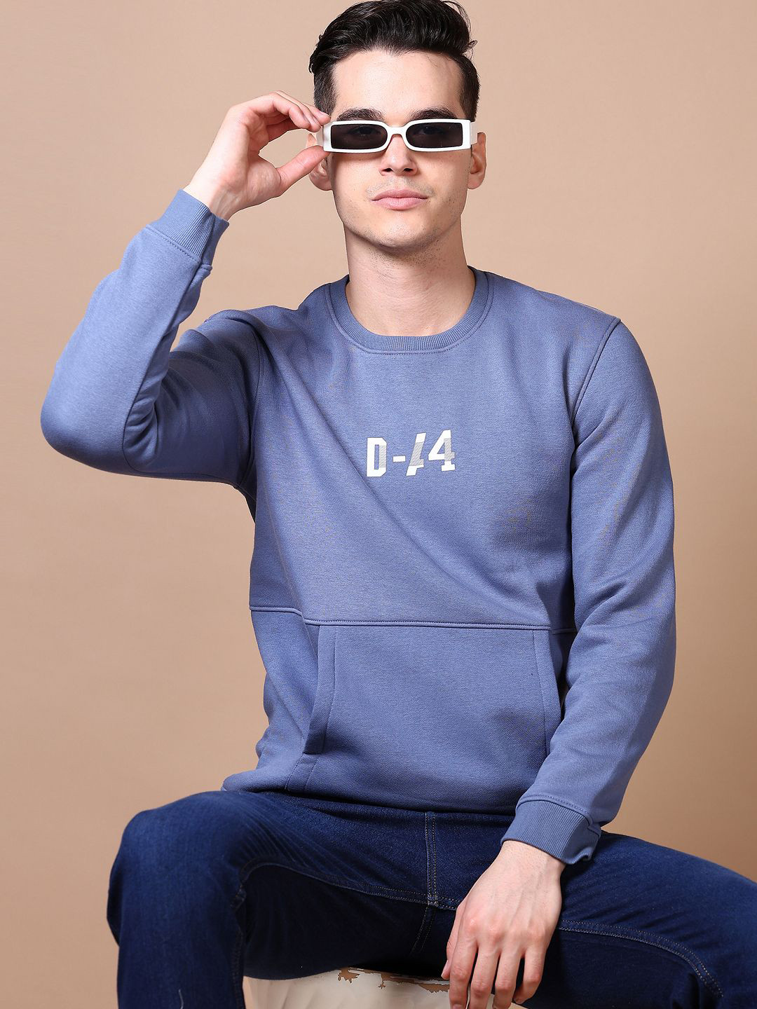 

V-Mart Men Printed Long Sleeves Round Neck Sweatshirt, Blue