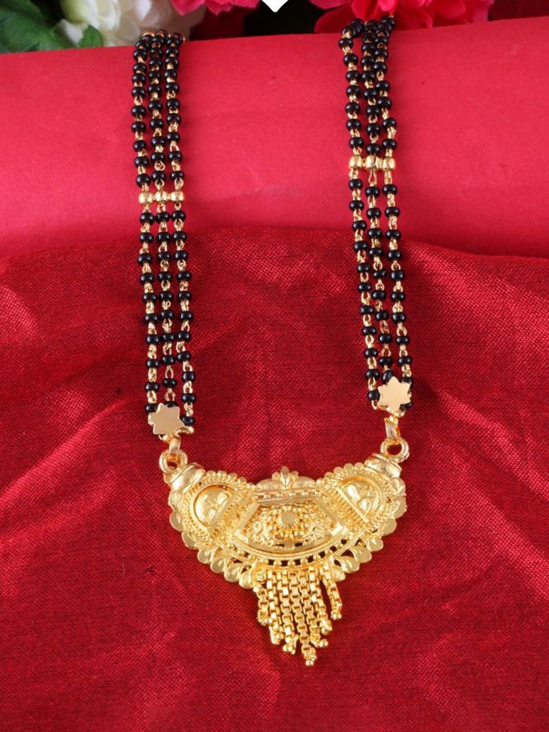 

DIVASTRI One Gram Gold-Plated Beaded Mangalsutra