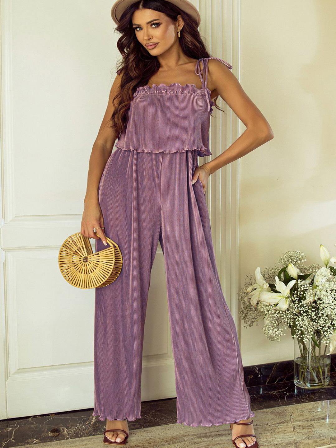

StyleCast Basic Women Sleeveless Basic Jumpsuit, Purple