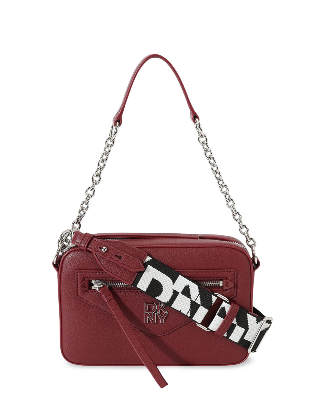 

DKNY Embellished PU Structured Shoulder Bag, Burgundy