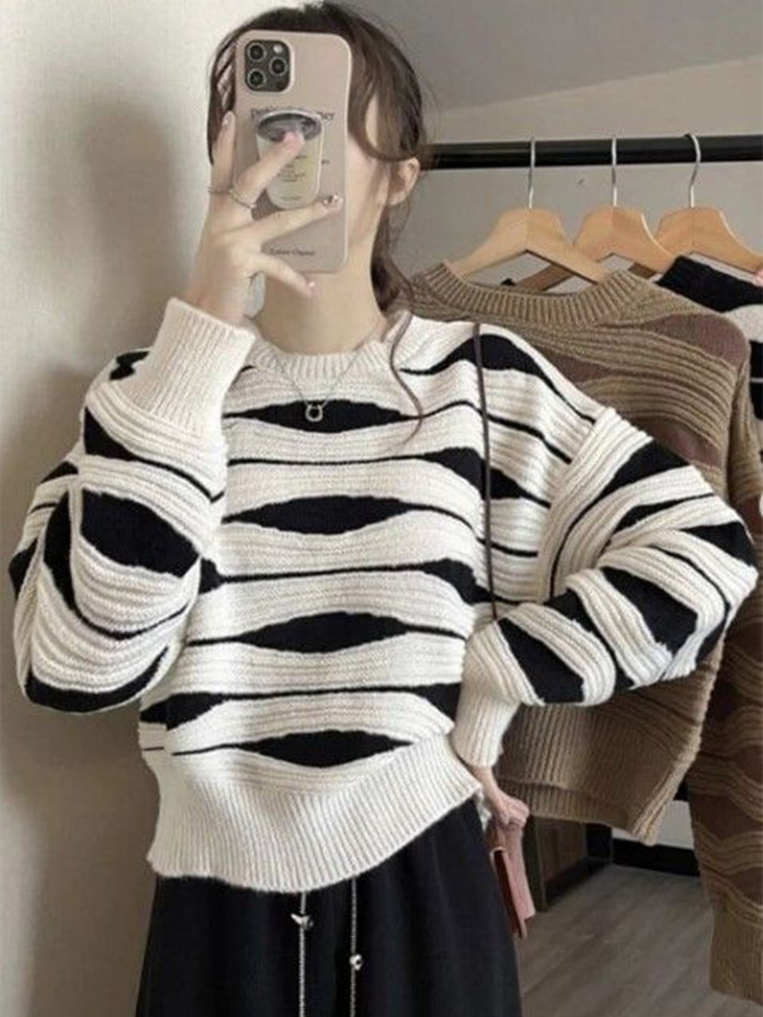 

StyleCast Women Printed Sweatshirt, Beige
