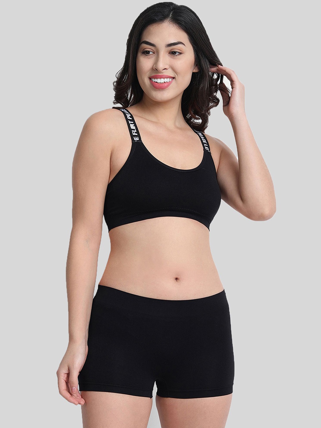 

QIDREZY Lightly Padded Lingerie Set ED001_BK_E1995, Black