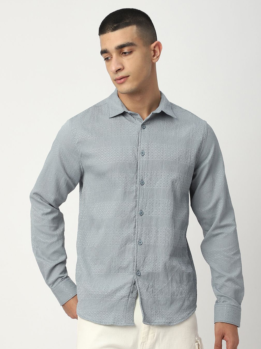 

R&B Men Opaque Casual Shirt, Blue