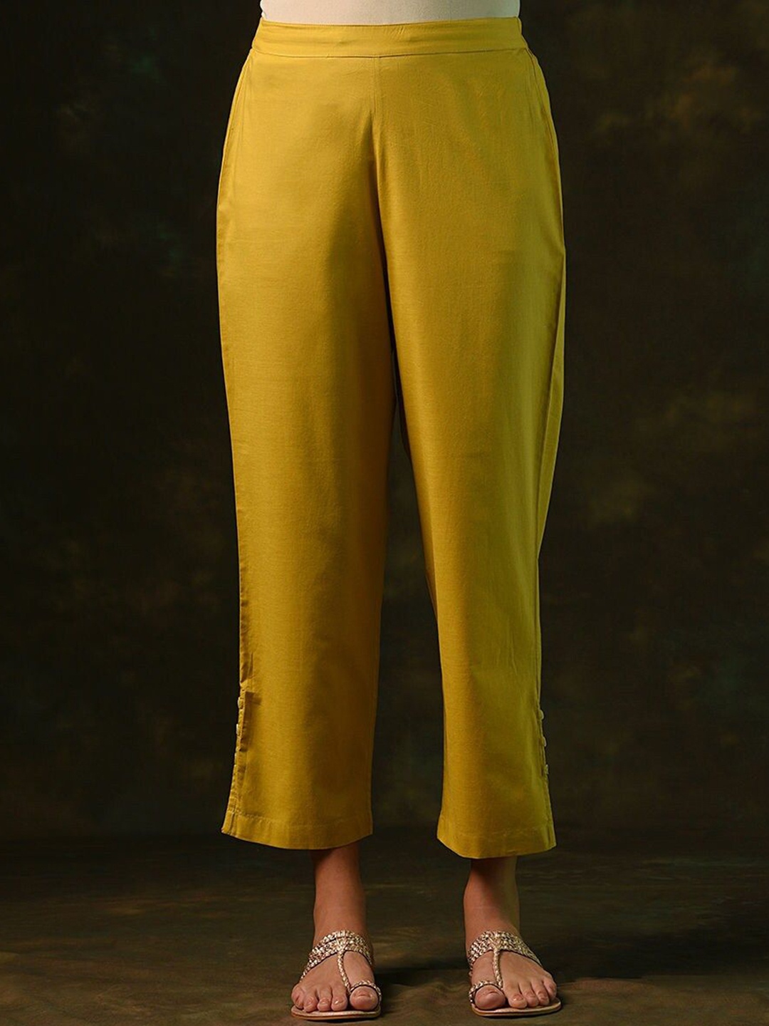 

JAYPORE Women Trousers, Mustard