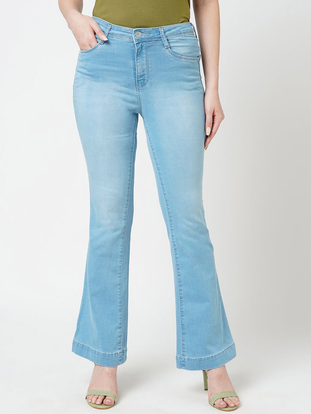 

Kraus Jeans Women Bootcut Fit High-Rise Light Fade Jeans, Blue