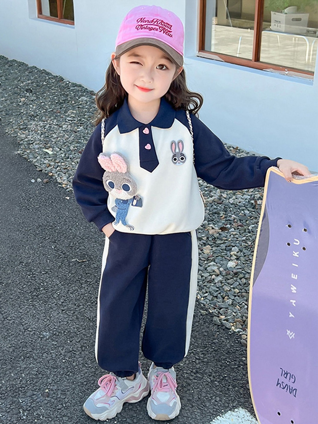 

LULU & SKY Girls Shirt with Trousers, Blue