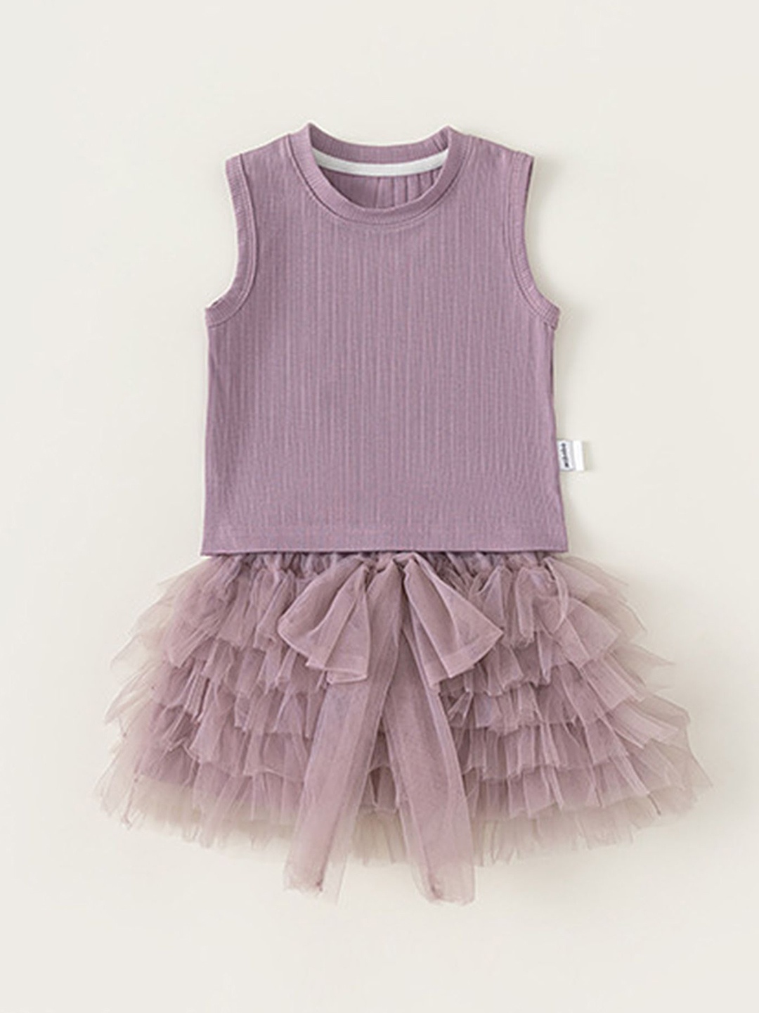 

LULU & SKY Girls Round Neck Sleeveless Top With Skirt, Purple