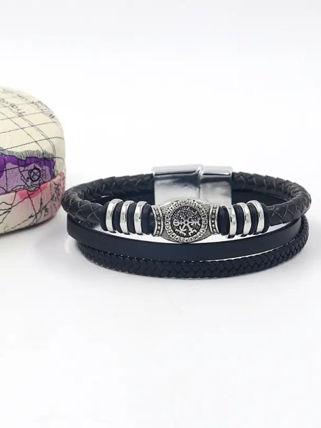

The Roadster Lifestyle Co Silver-Plated Bracelet, Black
