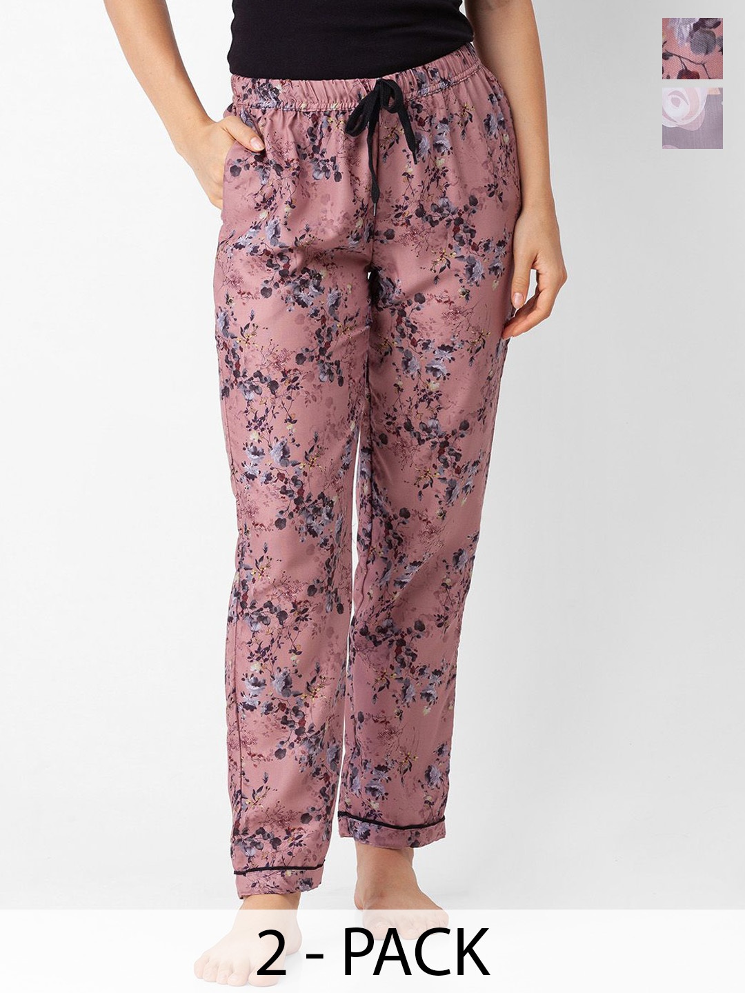

FashionRack Women Pack Of 2 Printed Lounge Pants, Mauve