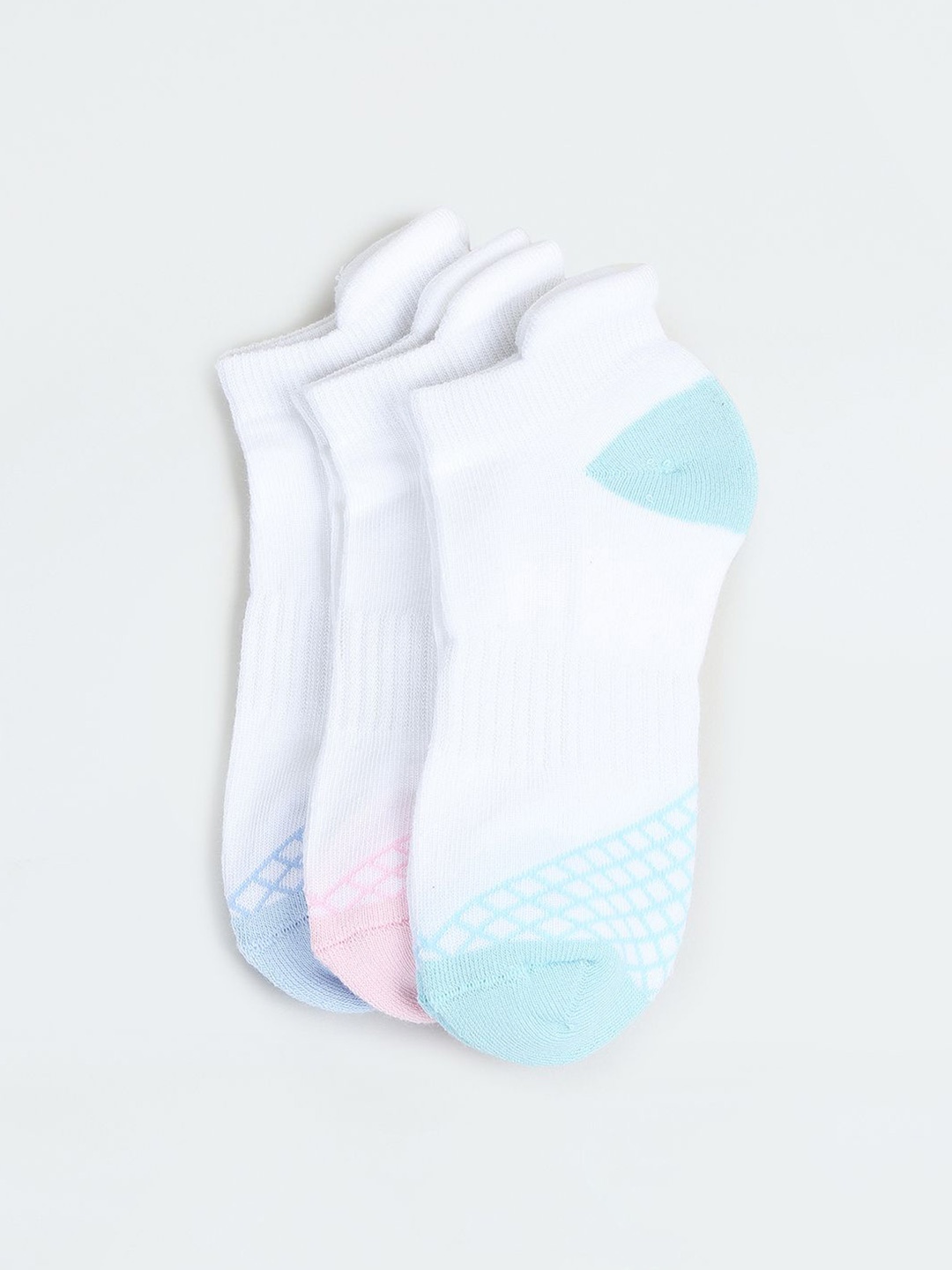 

max Girls Pack Of 3 Printed Ankle-Length Socks, Pink
