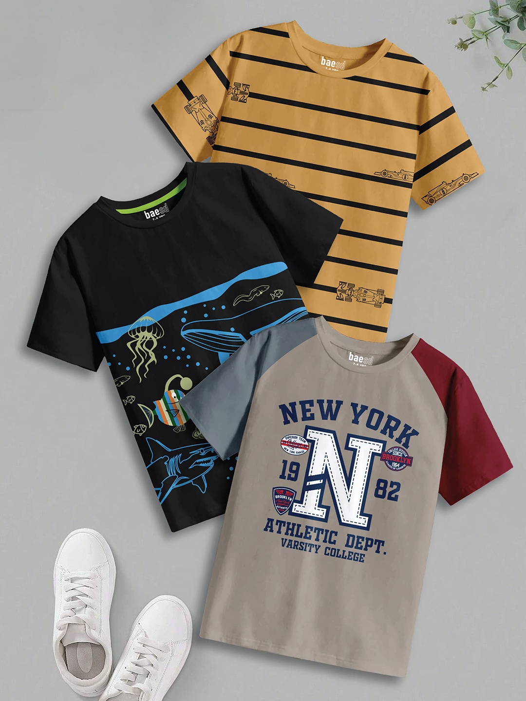 

BAESD Boys 3 Pure Cotton T-shirt, Multi
