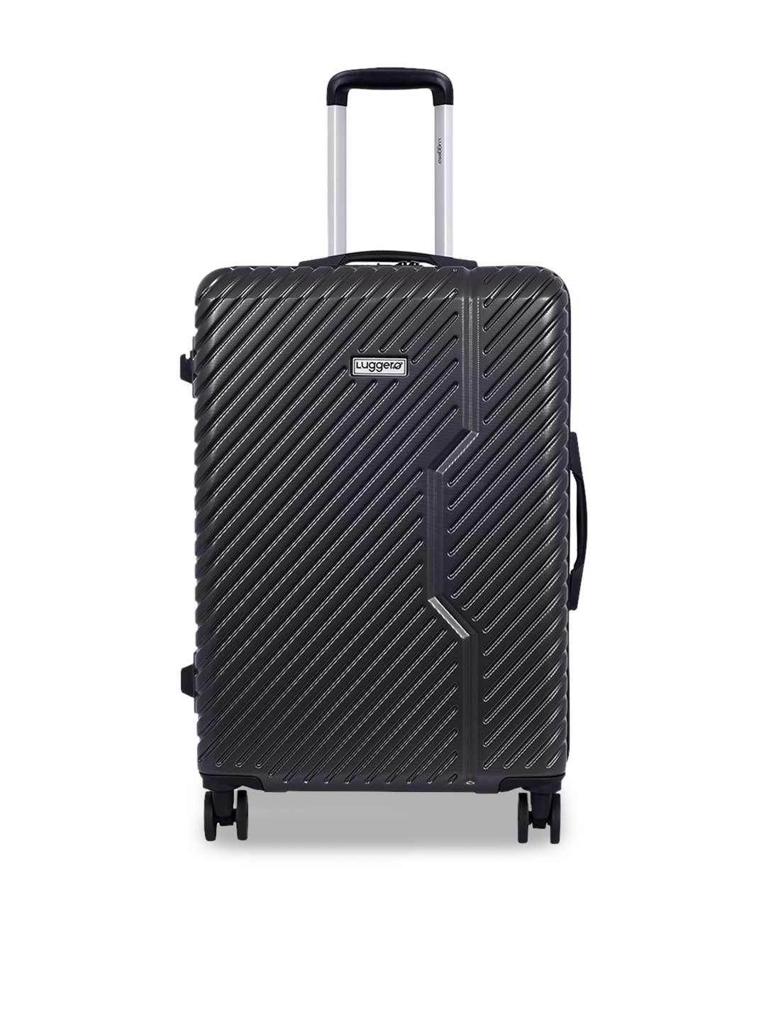 

Luggero Unisex Textured Hard-Sided Large Trolley Bag, Grey