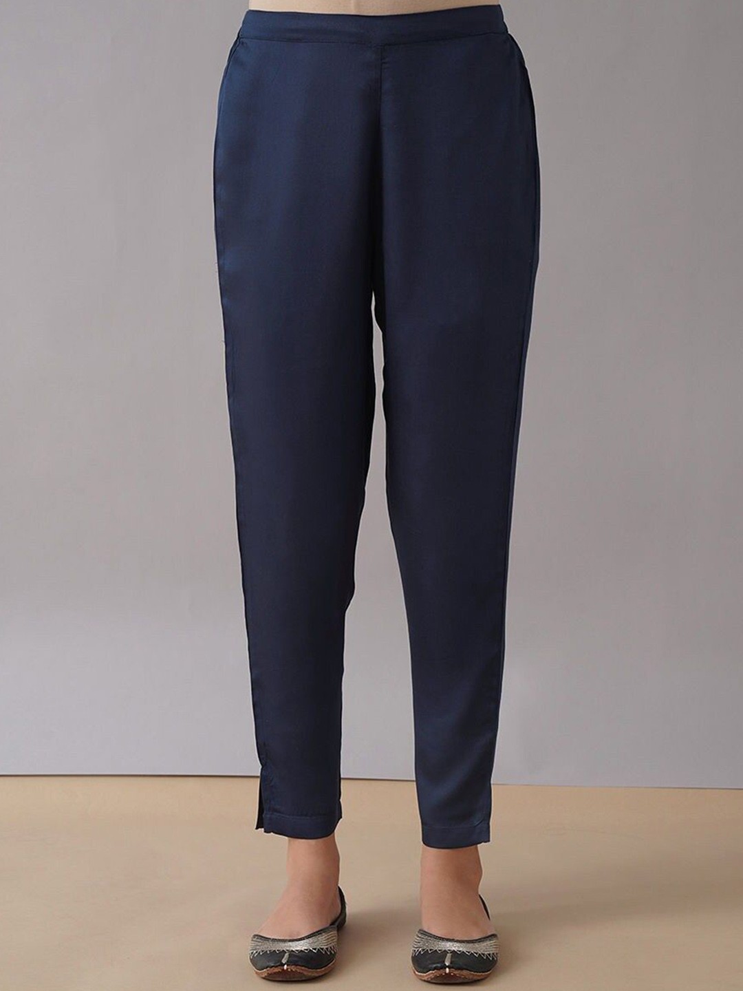 

JAYPORE Women Trousers, Navy blue