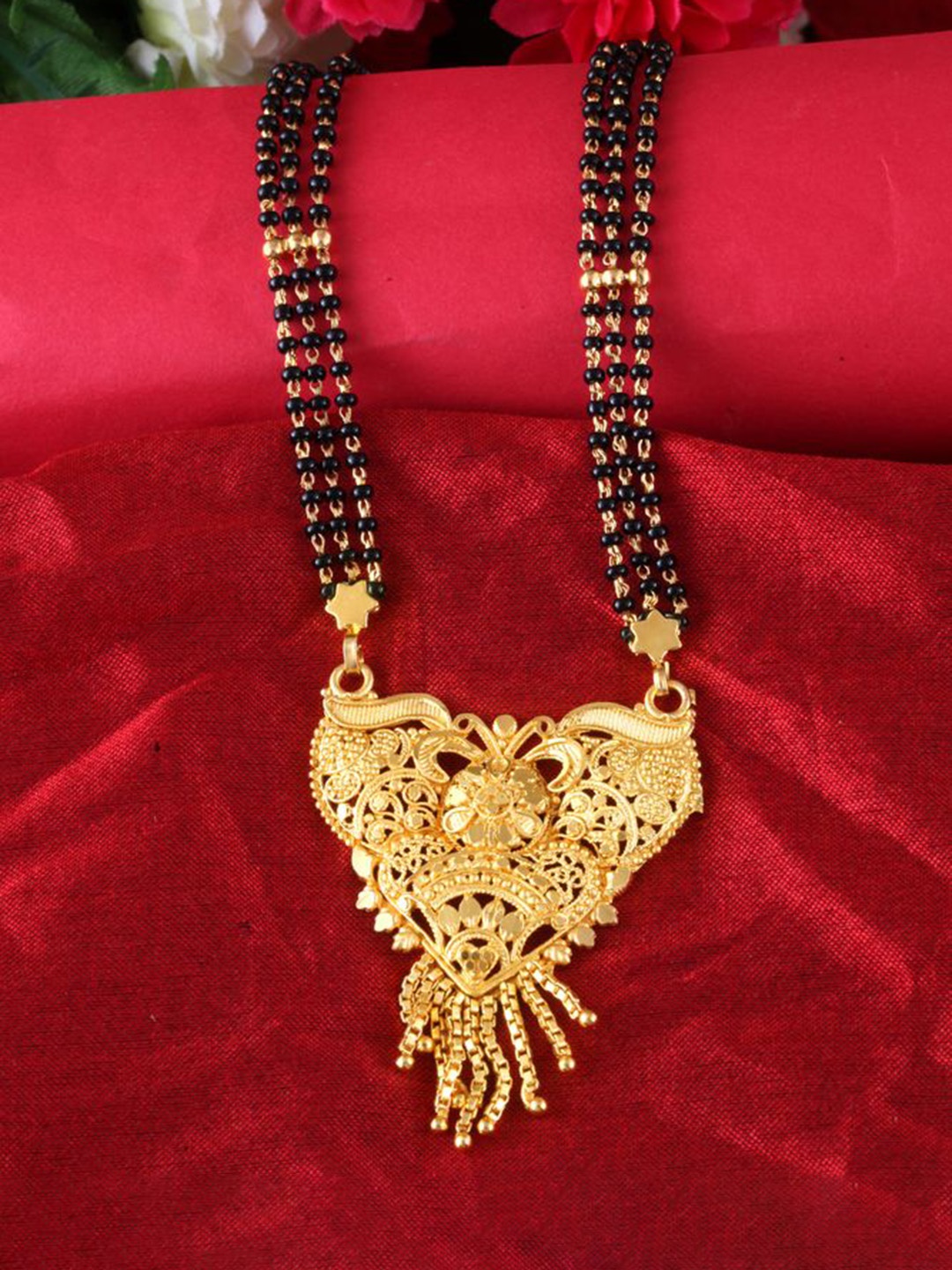 

DIVASTRI One Gram Gold-Plated Beaded Mangalsutra