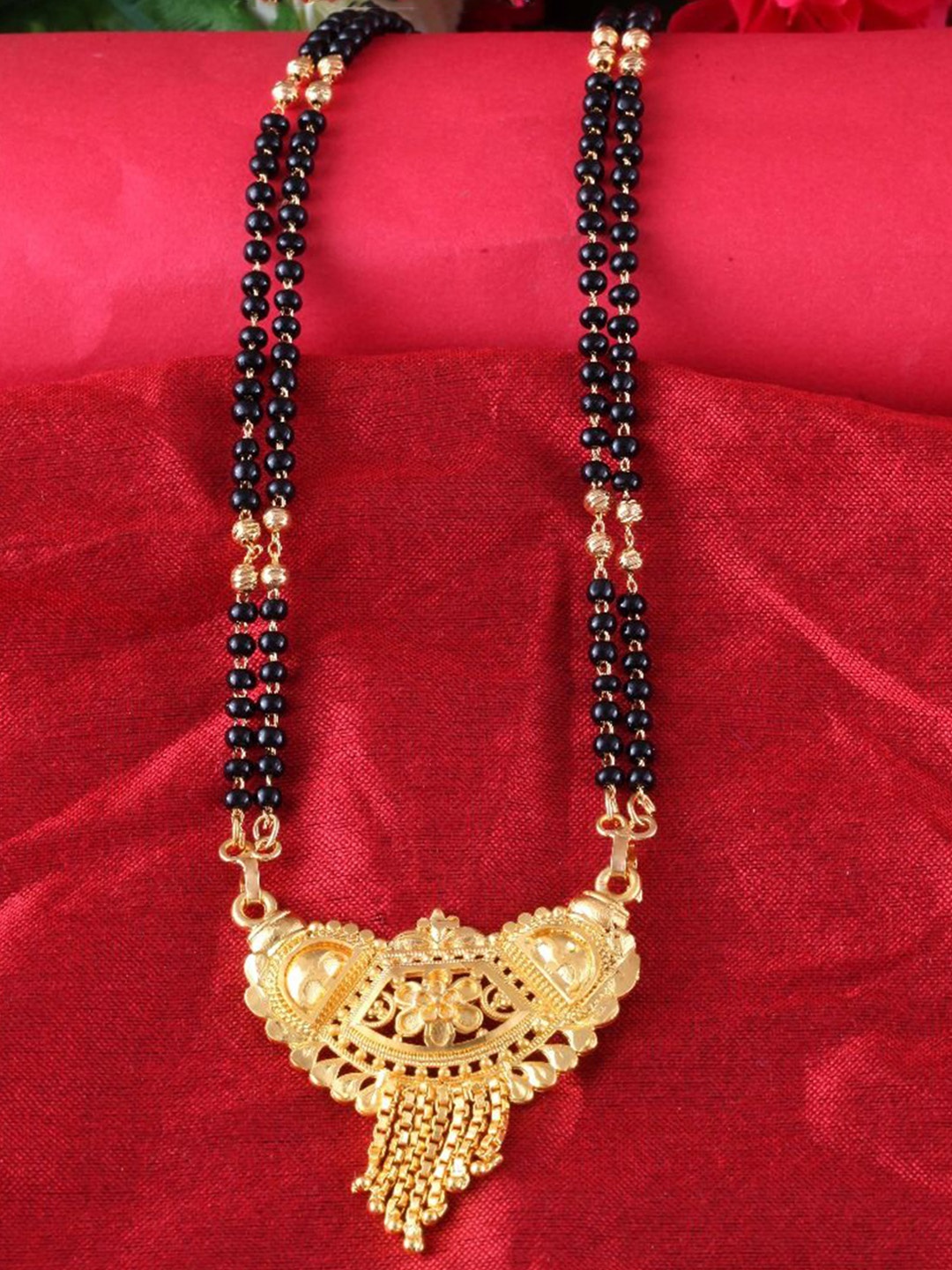 

DIVASTRI One Gram Gold-Plated Beaded Mangalsutra